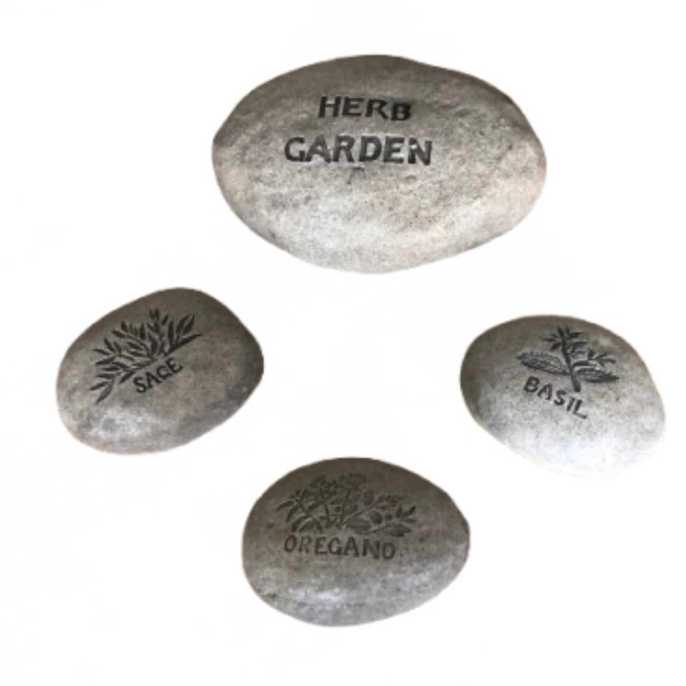 HERB GARDEN STONES • Set of 4